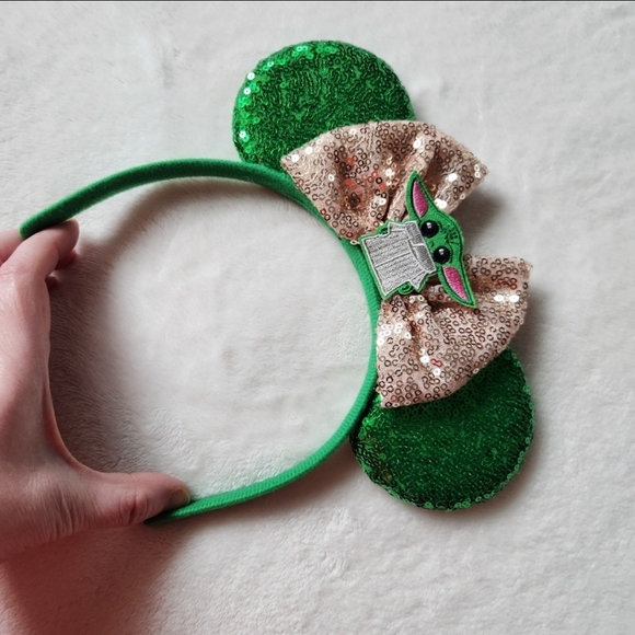 Sequin Baby Yoda and Leopard Mickey Mouse Ear Disney Headbands - Picture 9 of 9